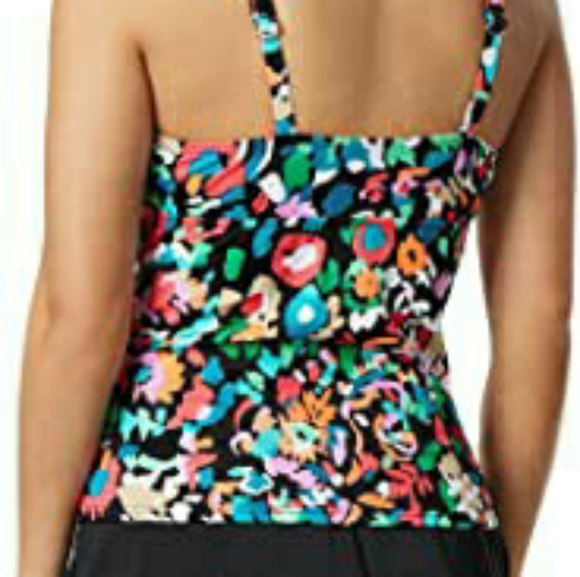 Color Solutions Shirred Tankini Swim Top - Picture 4 of 9